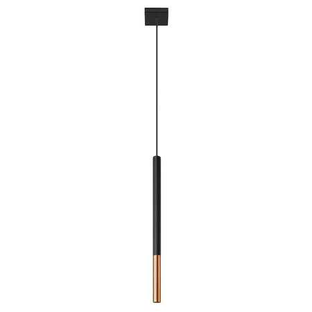 Lampa Sufitowa Wisząca Tuba G9 Zwis Tubularna Czarna Miedź Nowoczesna Mozaica Sollux