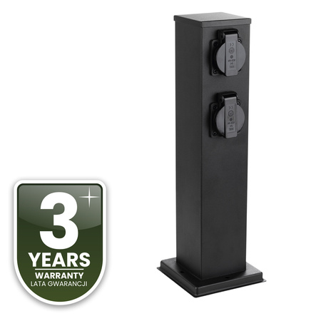 Słupek Ogrodowy IBERI Zewnętrzny Stojący 230V 40cm 4x Gniazdo Sieciowe LUMILED