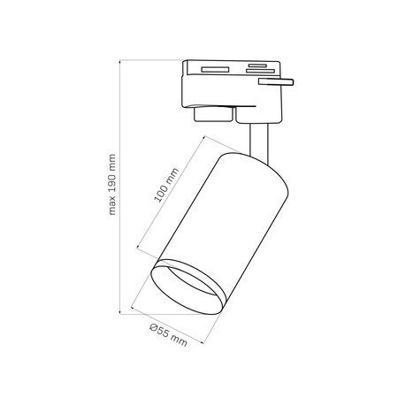 Reflektor Szynowy Punktowy Spot GU10 Czarna LONDON Sanico Goldlux