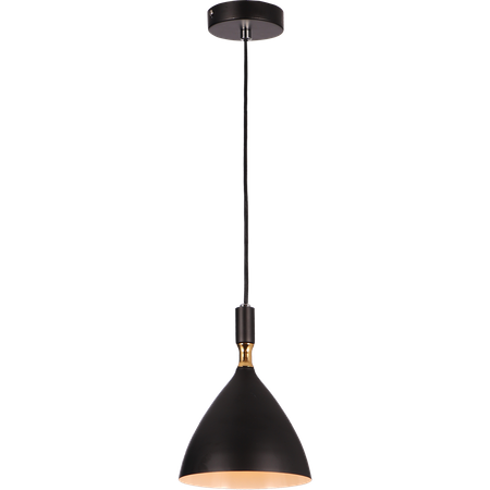 Lampa wisząca OTTO 1xE27 Klasyczna Czarna Złote Wnętrze ML6158 Metal + Szkło