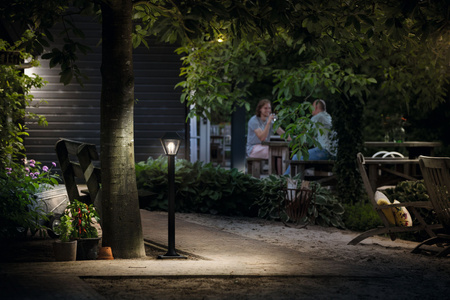 Lampa Ogrodowa LED Zewnętrzna ALPENGLOW myGarden E27 IP44 Słupek 90cm Latarnia Czarna PHILIPS