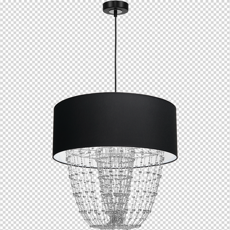 Lampa wisząca ALMERIA 1xE27 Elegancka Sznury Korali Chrom MLP6432 Milagro Metal + Tworzywo sztuczne+ Tkanina