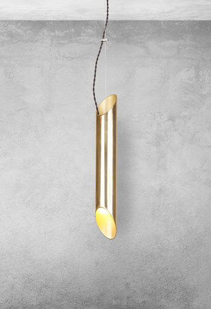 Lampa wisząca LIBRA 1xE14 Owalna Ścięte Końce Złoty MZ5013 Milagro by Maciej Zień Mosiądz