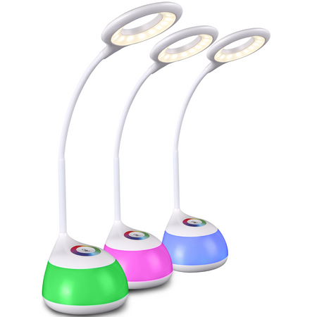 Lampka biurkowa nocna LED GALACTIC biały + RGB 5W wbudowany akumulator GOLDLUX