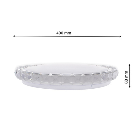 Plafon LED Lampa Sufitowa Natynkowa LAYLA 33W LED Ø400mm Ściemnialny + pilot Milagro
