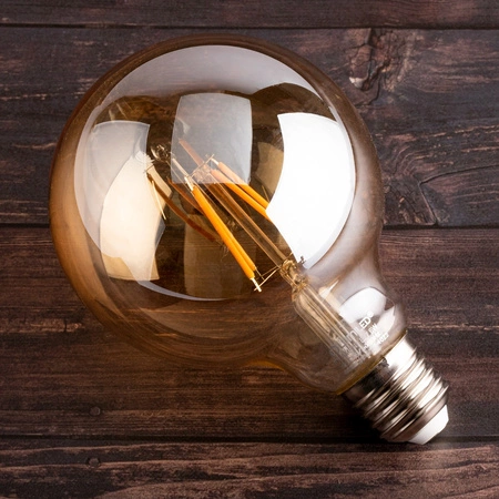 Żarówka LED E27 Kula G125 4W = 40W 470lm 2000K Ciepła 360° BURSZTYNOWA FILAMENT LUMILED