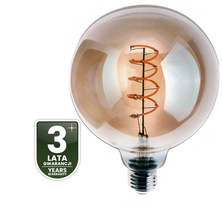 Żarówka LED E27 Kula G125 6W = 50W 660LM 2200K Ciepła 360° Dymiona Filament LUMILED