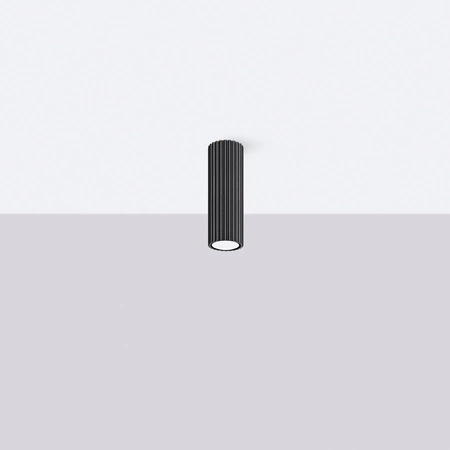 Lampa Sufitowa Reflektor Tuba Spot 1x GU10 Czarna Karbon Deep Space SL.1569 Sollux