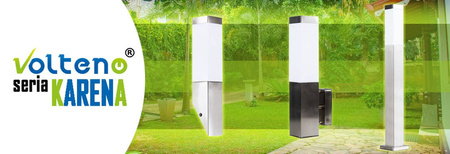 Kinkiet Ogrodowy Lampa Elewacyjna E27 Prosta Chrom KARENA VOLTENO