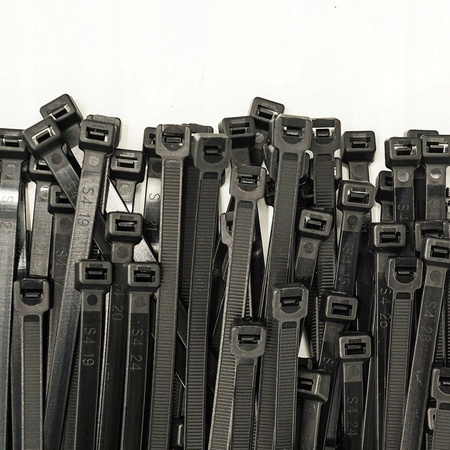 Opaska Zaciskowa Kablowa 370/7,6mm Czarna 100 sztuk