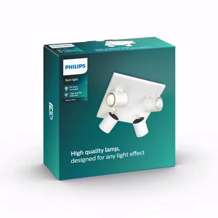 Lampa Sufitowa Reflektor Natynkowy 4x GU10 Biała Runner Philips