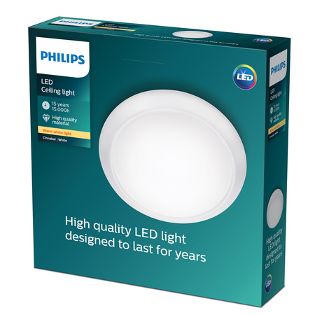 Lampa Sufitowa Plafon LED 17W 1500lm 2700K Biała Cinnabar Philips
