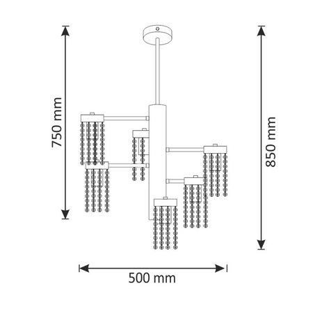 Lampa Sufitowa Wisząca Zwis 6x E27 Złota Gea Sanico Goldlux