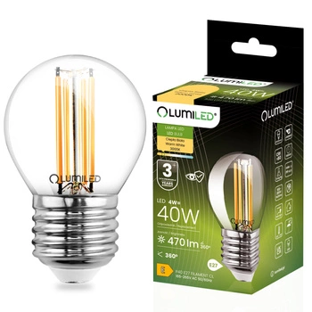 Żarówka LED E27 P40 Filament 4W = 40W 470lm 3000K Ciepła 360° LUMILED