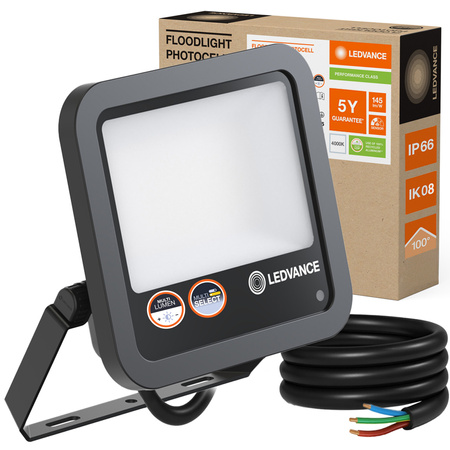 Naświetlacz LED Reflektor Zewnętrzny Lampa 80W 10000lm 4000K IP66 Czarny Z Czujnikiem Zmierzchu Floodlight Ledvance