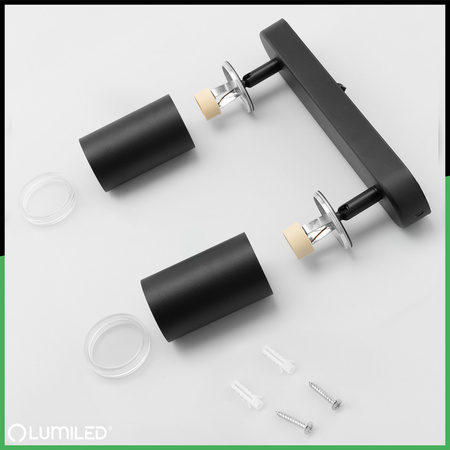 Lampa Sufitowa Reflektor LED Spot 2x GU10 IP44 ADERO Czarna Lumiled