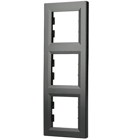 Ramka 3-krotna Pionowa Do Gniazda Potrójna Asfora Antracyt