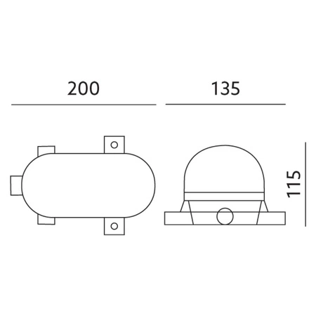 Oprawa LED E27 KANAŁOWA Lampa Garażowa Owal 100W Siatka Metal IP44 Biała KOBI