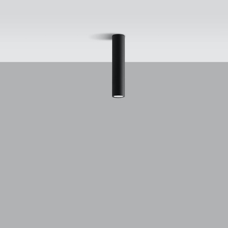 Lampa Sufitowa Oprawa Natynkowa SPOT TUBA GU10 Tubularna Czarna Nowoczesna Lagos Sollux