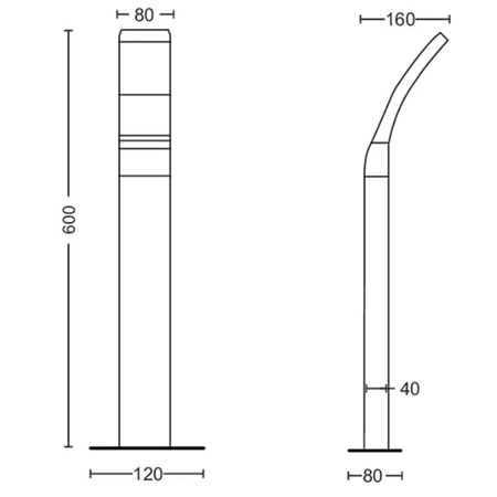 Lampa Ogrodowa Zewnętrzna SŁUPEK 60cm LED 12W 1200lm 4000K IP44 Splay Philips
