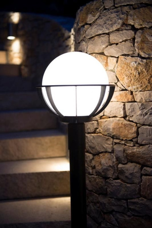 Lampa Ogrodowa Zewnętrzna Stojąca SŁUPEK Kule z koszykiem 250 K 4011/1/KPO 250 E27 43cm Su-Ma