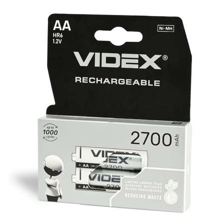 Akumulator Niklowo Wodorkowy 2700mAh AA 2szt. VIDEX
