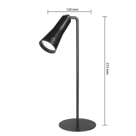 Lampka Biurkowa Stołowa Nocna MAGNETO LED 5W 400lm 4000K Akumulatorowa Odpinana Czarna MasterLED