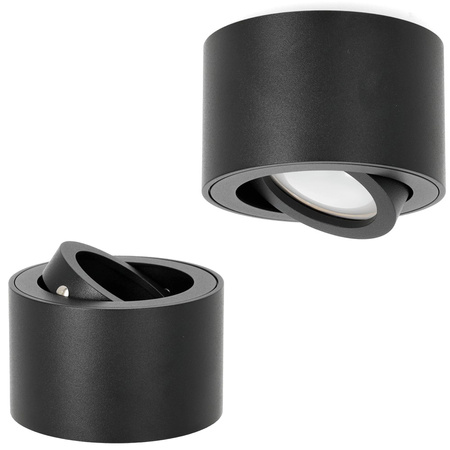Oprawa Natynkowa Halogenowa SPOT 50mm Czarna Okrągła Ruchoma OH36S Kobi