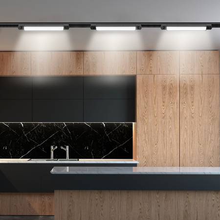 Zestaw Szyna Oświetleniowa Szynoprzewód 2m + 2x Lampy Szynowe LED 30W 4000K Czarna