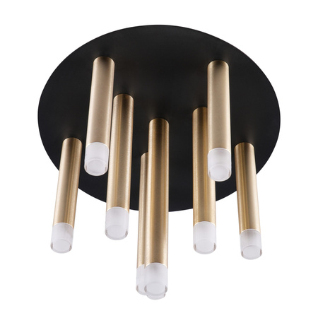 Lampa Sufitowa Oprawa Natynkowa 9x G9 Czarna Złota Glam Sanico Goldlux