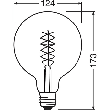 Żarówka LED Dekoracyjna G125 Kula E27 7W = 48W 600lm 2200K Ciepła 320° Filament Ściemnialna Vintage 1906 Osram
