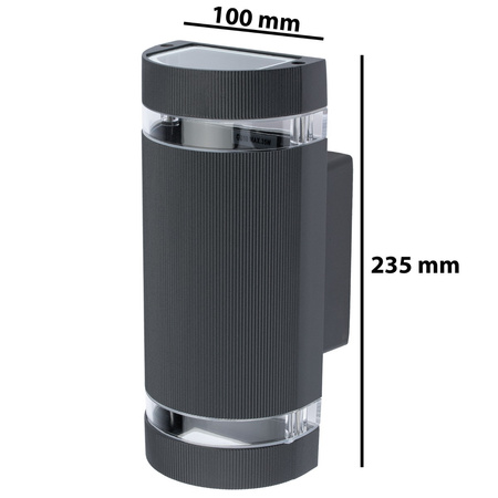 Kinkiet ogrodowy elewacyjny podwójny HANA Okrągła LED 2x GU10 Aluminium czarna IP54