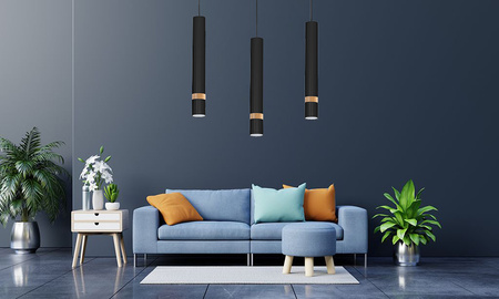 Lampa wisząca JOKER CZARNY/DREWNO 3x GU10 MILAGRO Metal styl nowoczesny