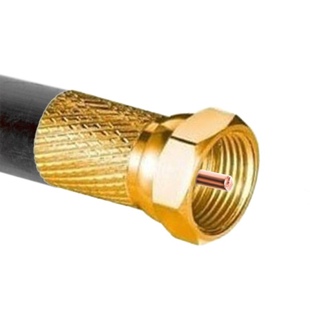 10x Wtyk Złącze Beczka Łącznik SAT F 6,8 mm Gold CU do Kabla Koncentrycznego Antenowego VAYOX