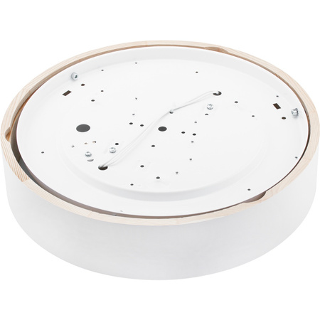 Plafon LED Lampa Sufitowa Natynkowa JASMIN 2x E27 Drewno Biały mat 37cm