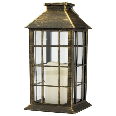 Lampa Ogrodowa LED Solarna Wisząca Latarenka Patyna 27cm