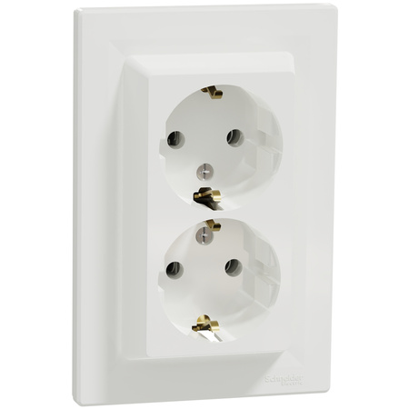 Gniazdo Podwójne SCHUKO 2x 2P+E z Ramką SCHNEIDER ASFORA