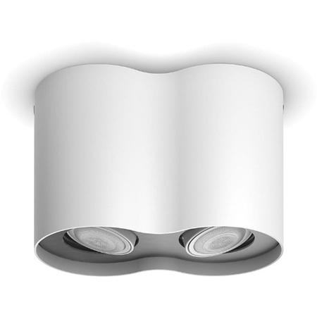 Oprawa Sufitowa Natynkowa LED Spot Pillar Biały 2x5W CCT PHILIPS HUE Bluetooth Zigbee + Przełącznik Dimmer Switch