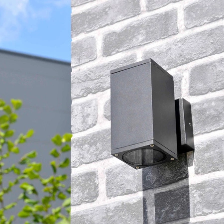 Kinkiet Ścienny Lampa Elewacyjna Zewnętrzna 12W GU10 Czarny IP54 Morris Sanico Goldlux