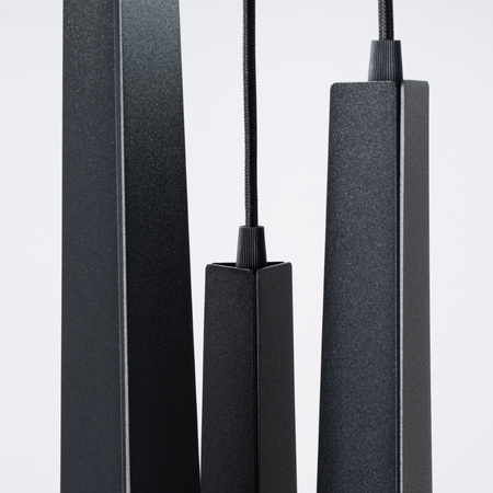 Lampa Sufitowa Wisząca Zwis 3x G9 Żyrandol Tubularna Czarna Skandynawska Prysm Sollux