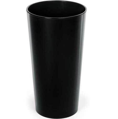 Donica Stożek Ogrodowa z Wkładem Doniczka Dekoracyjna 40x40cm Domowa Okrągła do Kwiatów Czarna POŁYSK