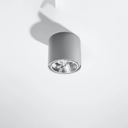 Lampa Sufitowa Oprawa Natynkowa SPOT TUBA GU10 Cylindryczna Szara Nowoczesna Tiube Sollux