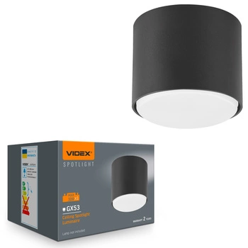 Oprawa Natynkowa SPOT Lampa Sufitowa Punktowa Natynkowa GX53 Czarna Videx