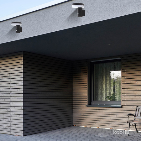 Lampa Solarna Ogrodowa Kinkiet Elewacyjny Zewnętrzny 6W 350lm 4000K Neutralna IP44 Czarna Solaris Kobi