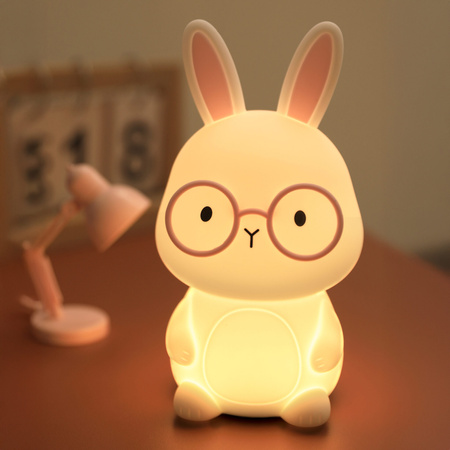 Lampka Dekoracyjna LED Królik 1W 3000K RGBW Biała Różowa Ściemnialna Florka Sanico Goldlux