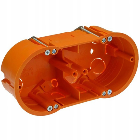 Puszka Instalacyjna Elektryczna Głęboka do Płyt Gipsowych 2x60 z Wkrętami PAWBOL