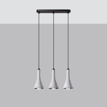 Lampa Sufitowa Wisząca Zwis 3x E14 Żyrandol Geometryczna Szara Nowoczesna Rea Sollux