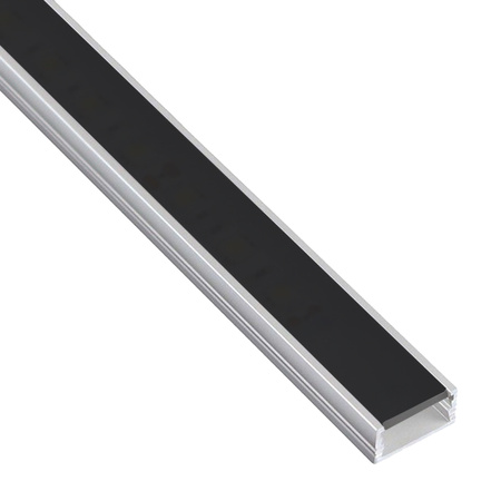 Profil Aluminiowy natynkowy MINI do taśm LED nawierzchniowy, nakładany 1m Aluminium + Czarny Klosz