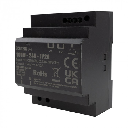 Zasilacz na Szynę DIN do Taśm LED 100W 24V 4.16A IP20 PREMIUM Ecolight