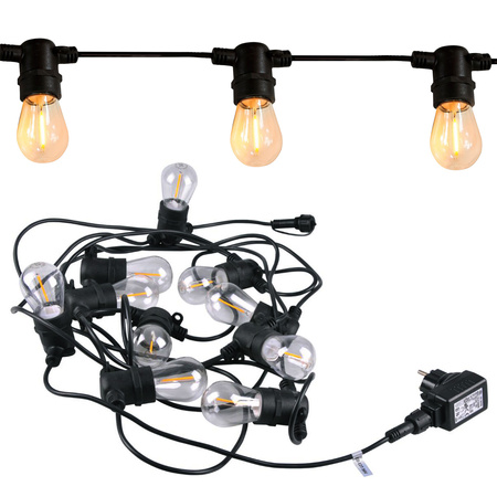 Girlanda Ogrodowa Zewnętrzna Łańcuch Świetlny PARTY F26,2m 10xE27 LED Filament 6W GOLDLUX (Polux)